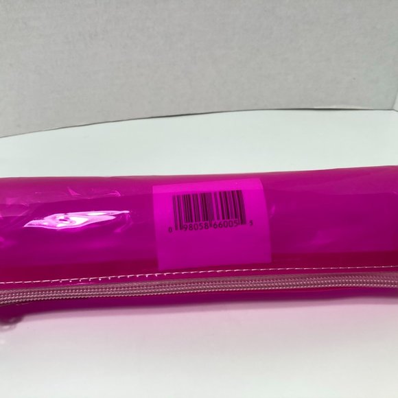5 Pink Makeup Bag Pencil Case Zipper Organizer Tube - Picture 5 of 9